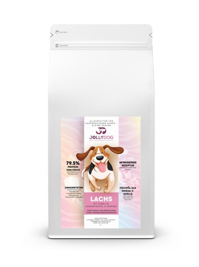 Lachs mit Forelle, Süßkartoffel & Spargel für kleine Rassen