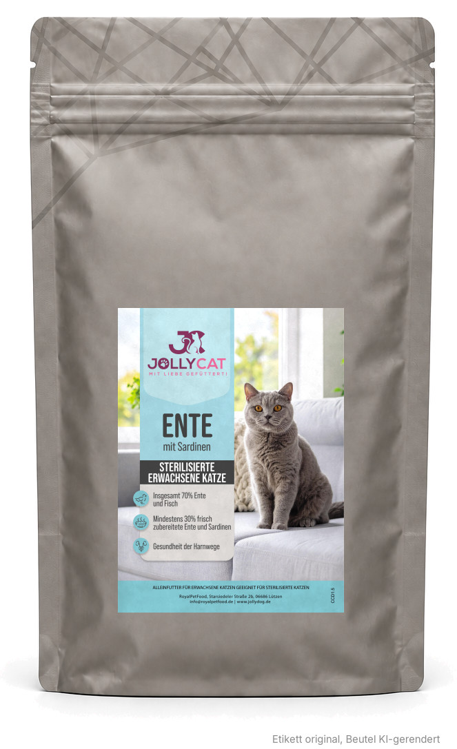 JollyCat Ente mit Sardinen für sterilisierte Katzen